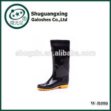 Botas de lluvia altos para zapatos de la lluvia hombre lluvia BootsPVC transparente fondo plano para hombre moda W-R080